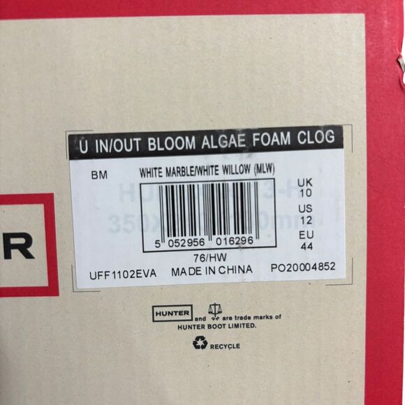 NEW Hunter White Marble In/Out Bloom Clogs US‎ 12 EU 44 Slip-on Algae Foam Multi - Picture 10 of 10